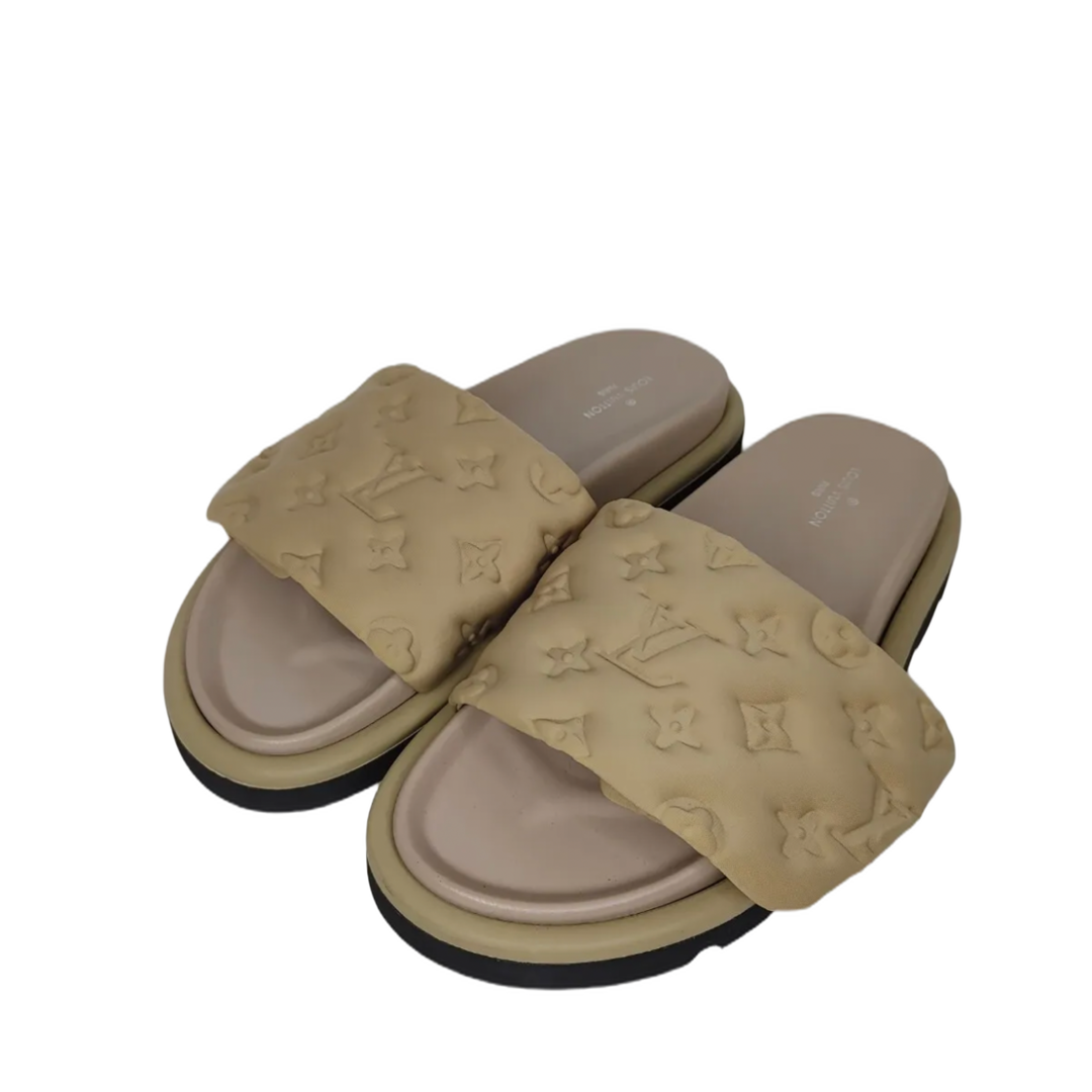 BEIGE PILOW SLIDES image 0