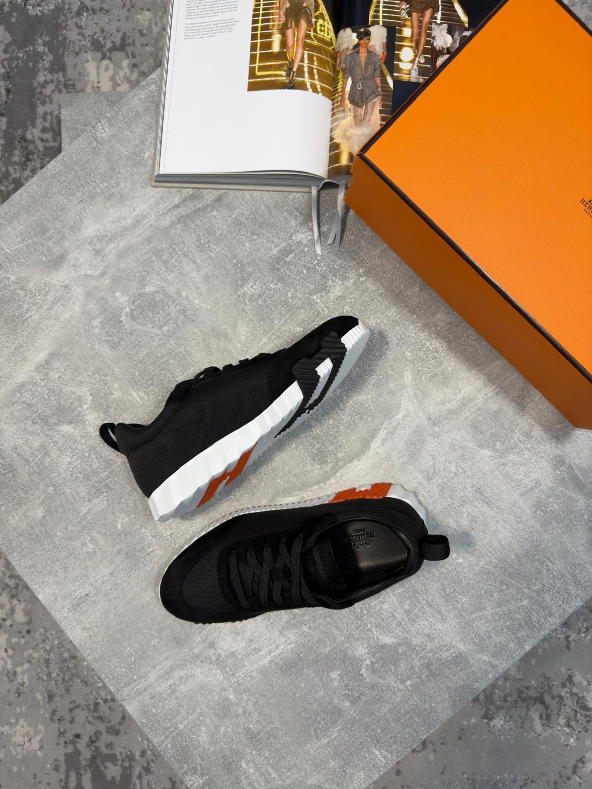 Hermes Trainers Black &amp; Orange image 2