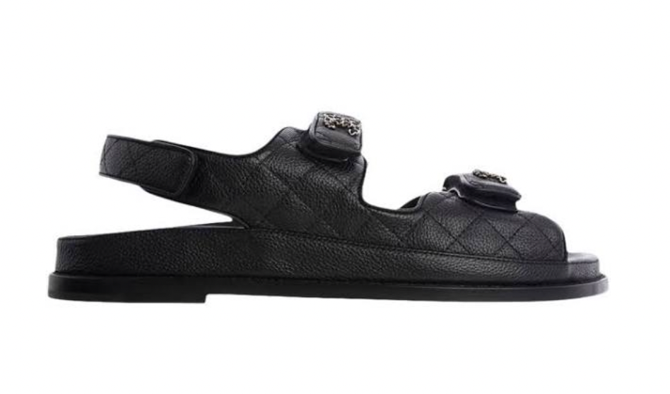 BLACK CHNL CHUNKY SANDAL image 0