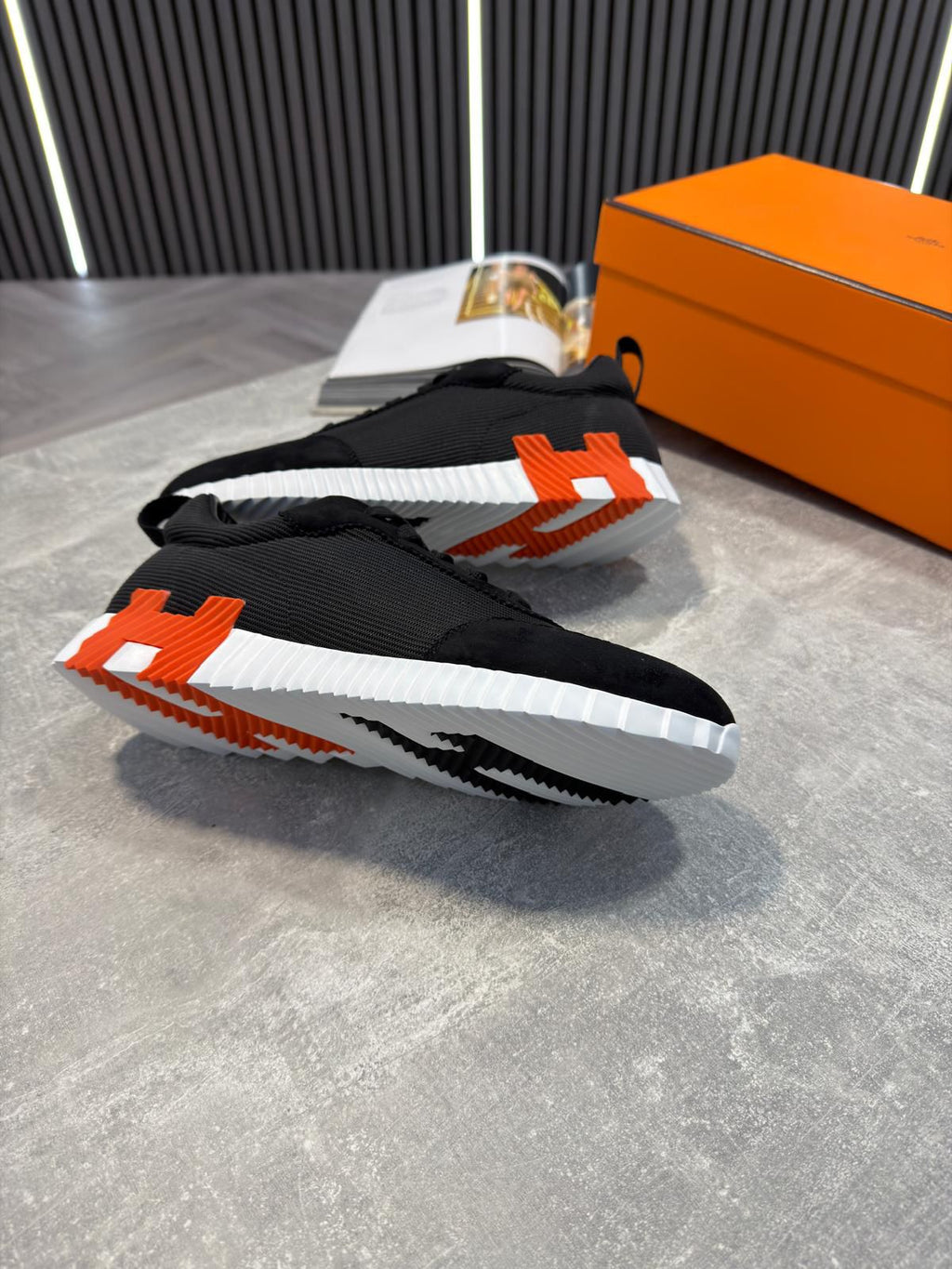 Hermes Trainers Black &amp; Orange image 1