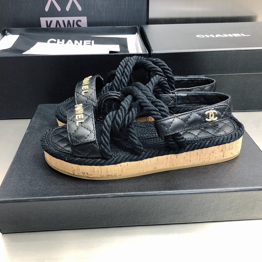 CHNL BLACK CORD SANDAL image 3