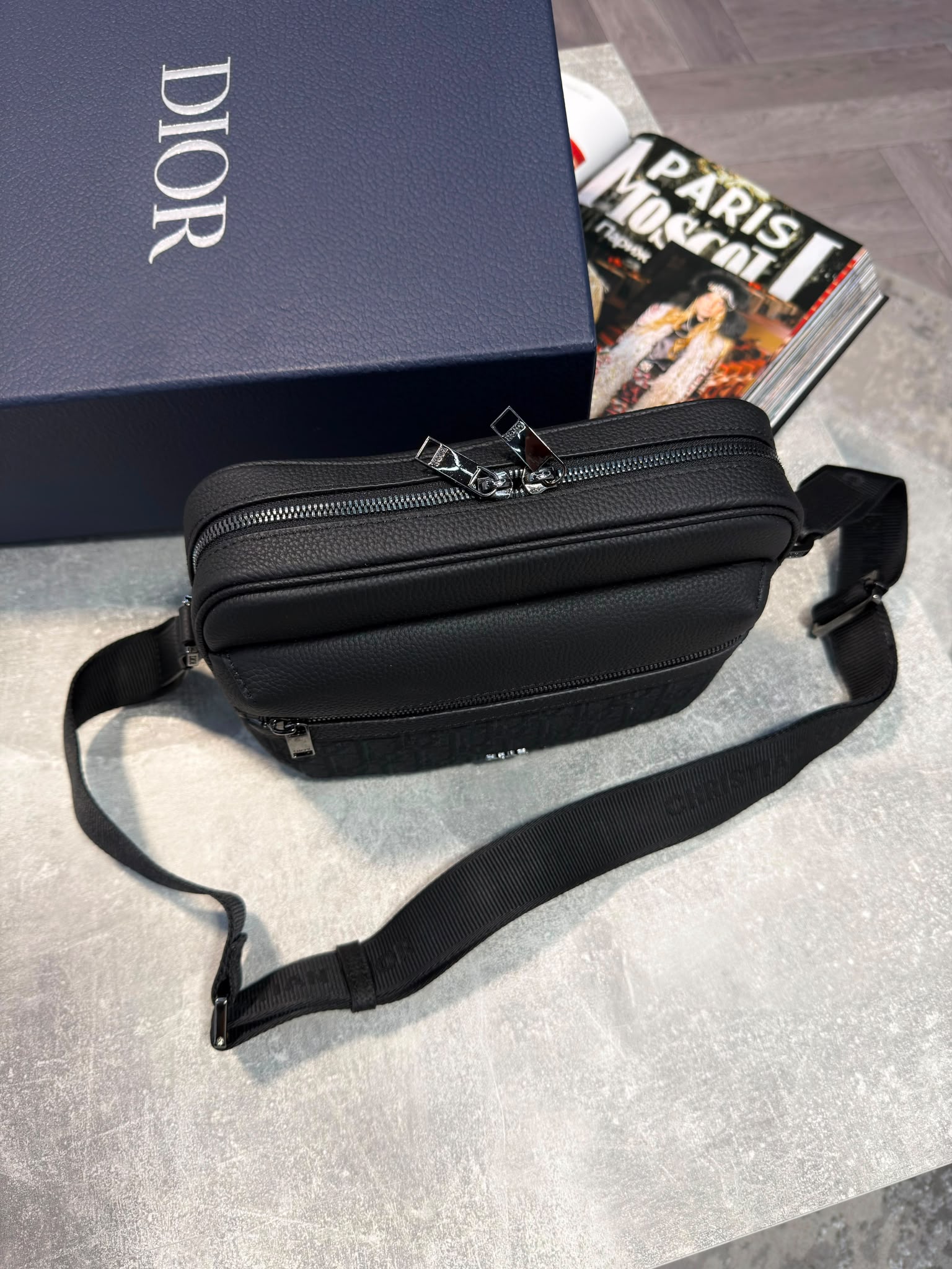 Dior Mens Zipped Messenger Bag Black DIOR