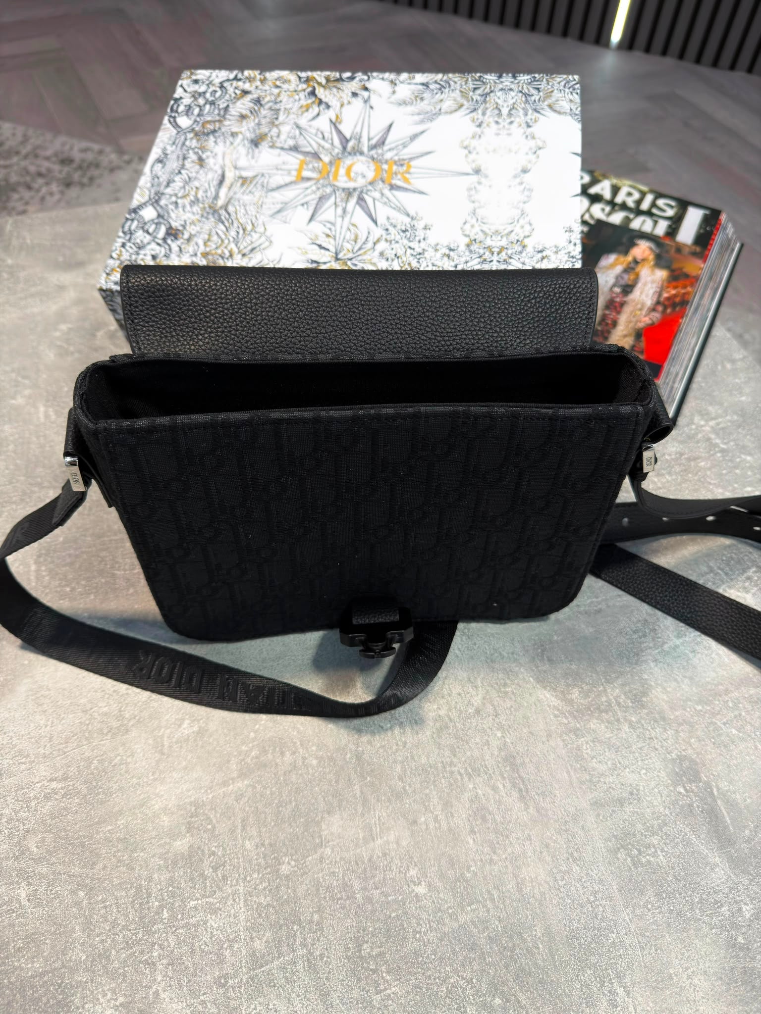 Dior Mens Saddle Bag Black DIOR