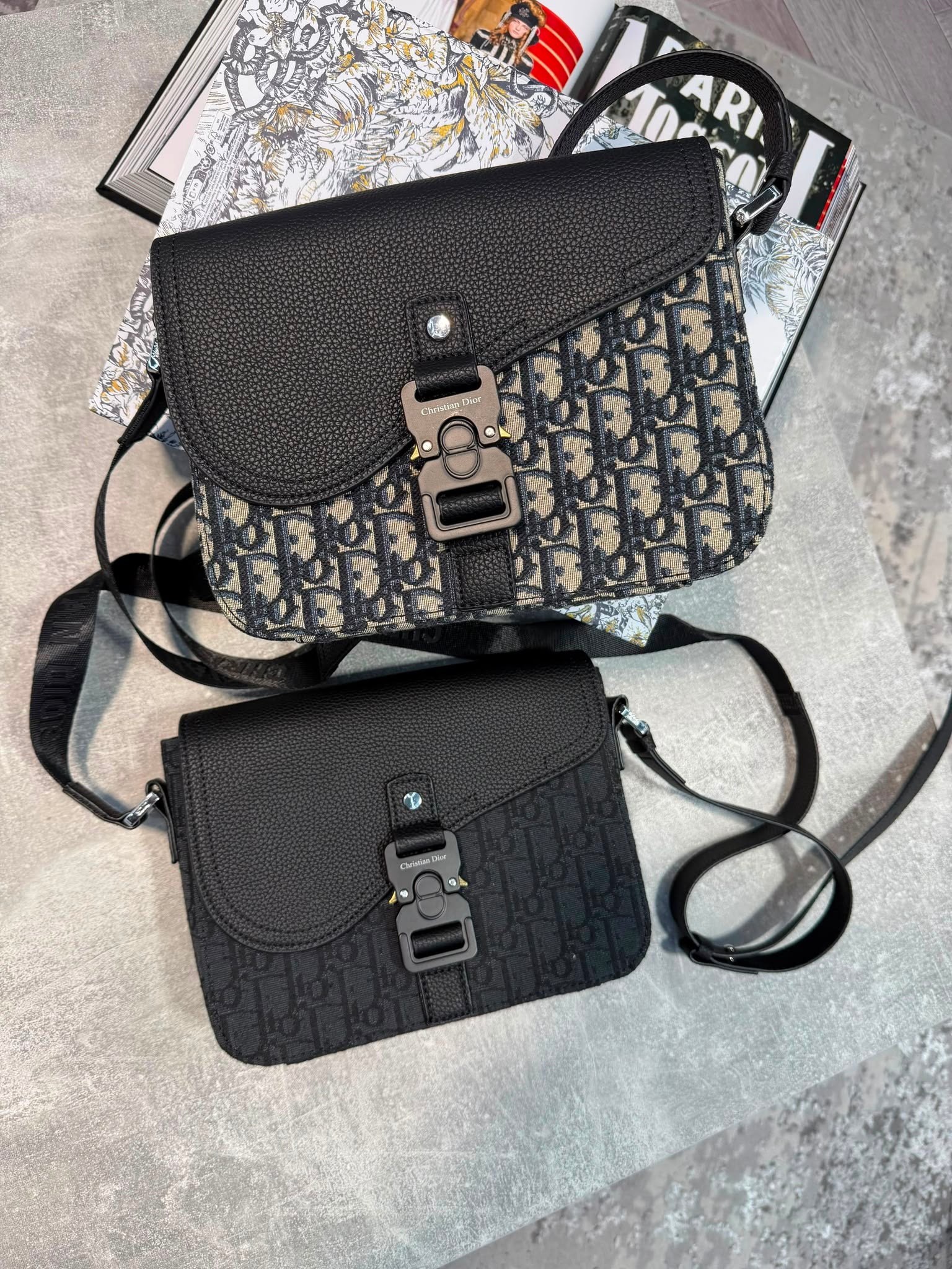 Dior Mens Saddle Bag Black DIOR