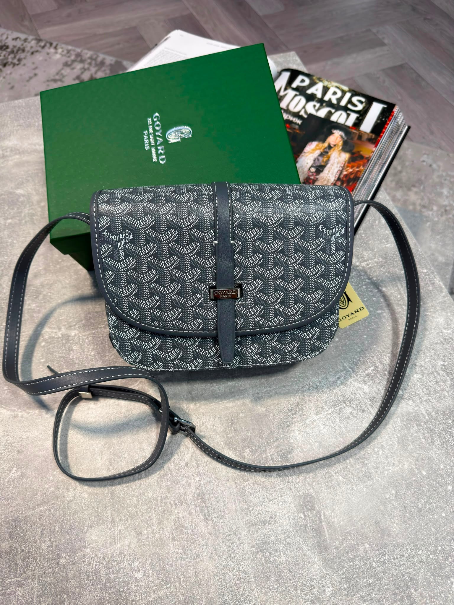 Goyard Mens PM Messenger Bag Grey DIOR
