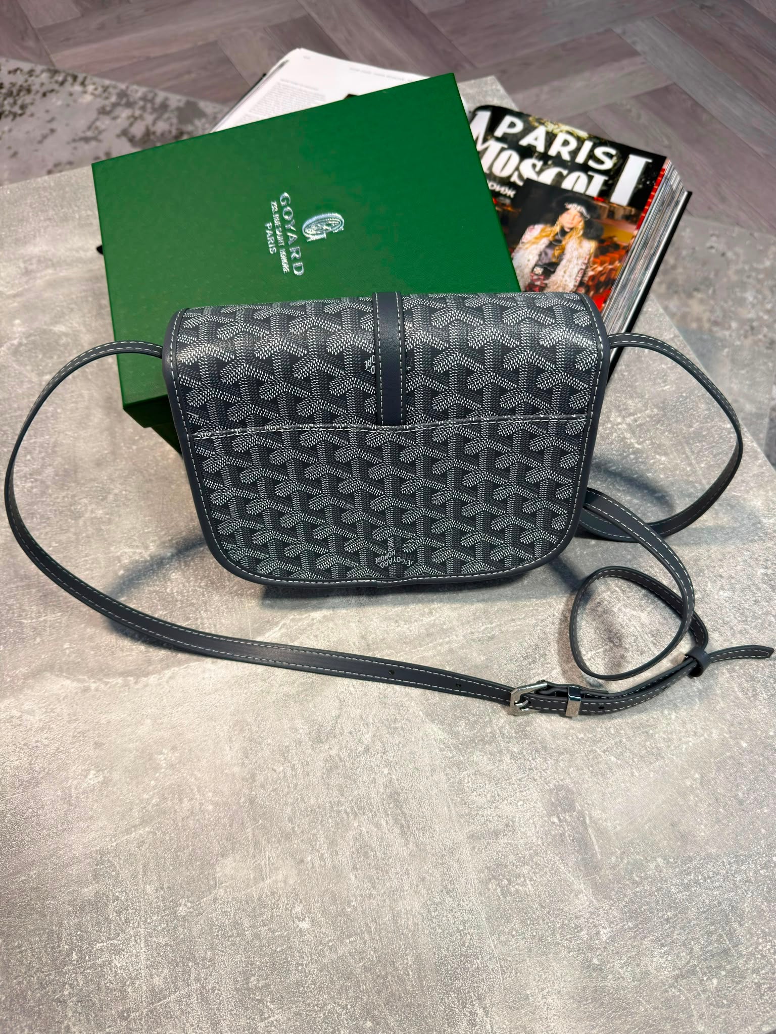Goyard Mens PM Messenger Bag Grey DIOR