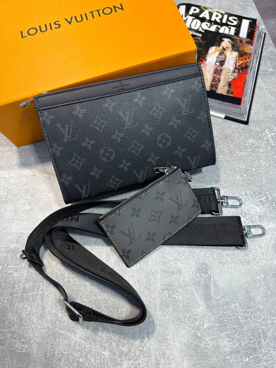 LV Mens Bag Black and Grey LV