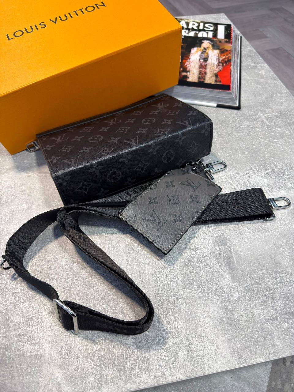 LV Mens Bag Black and Grey LV