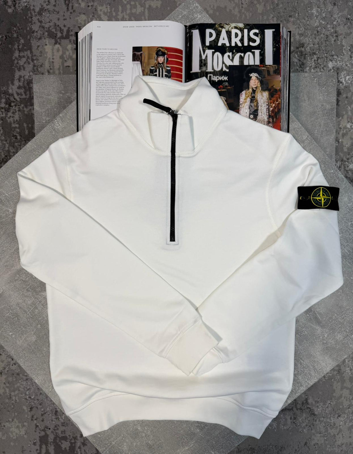 Si 1/4 Zip White si