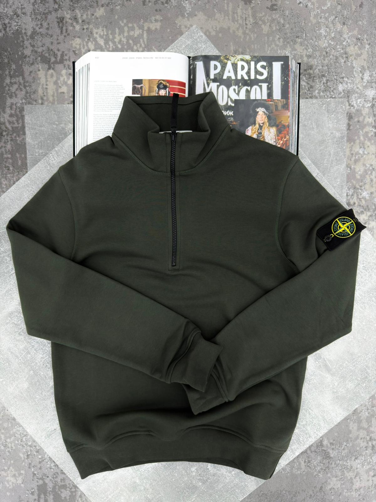 Si 1/4 Zip Dark Green si