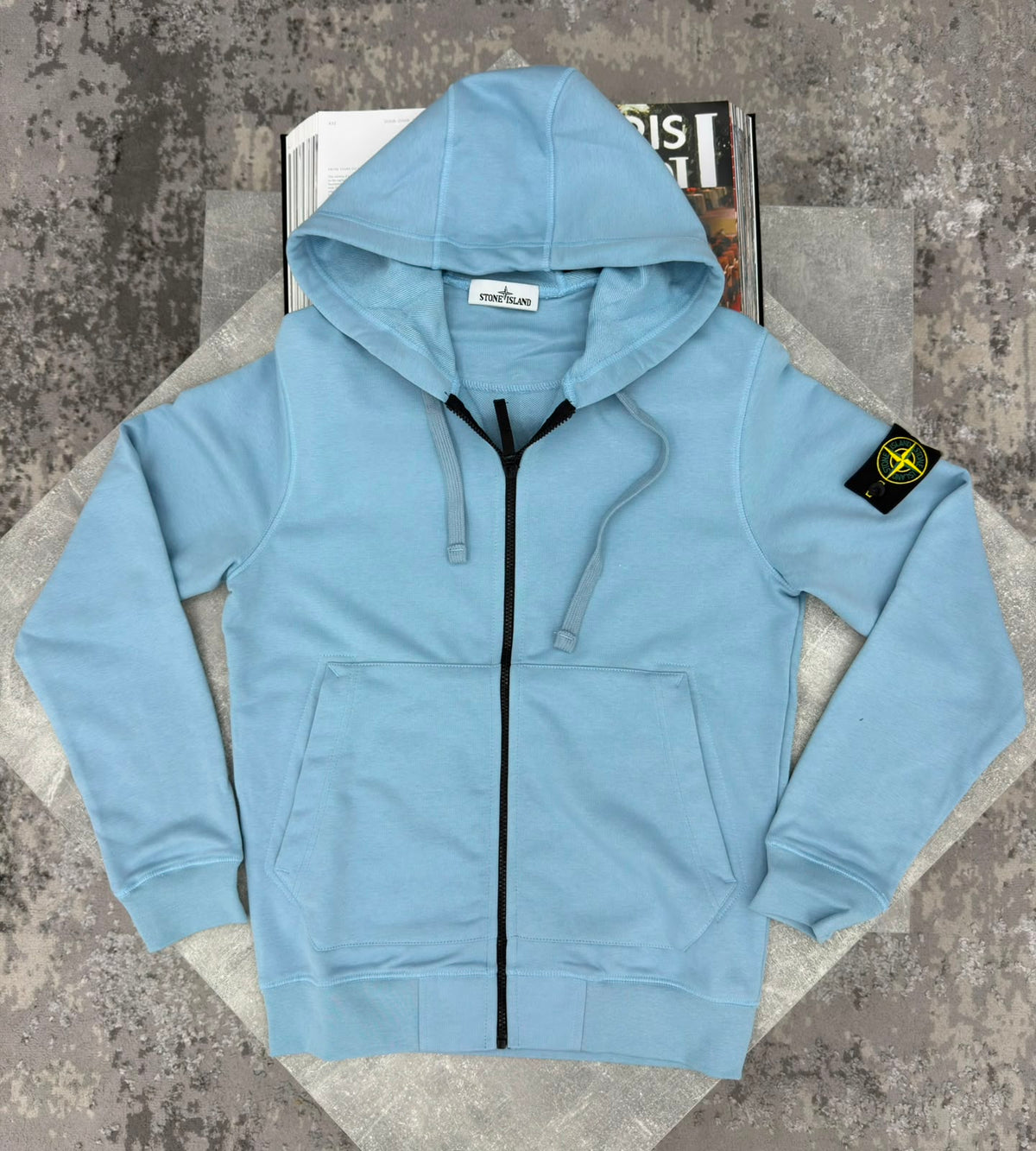 Si zip up hoodie STONE