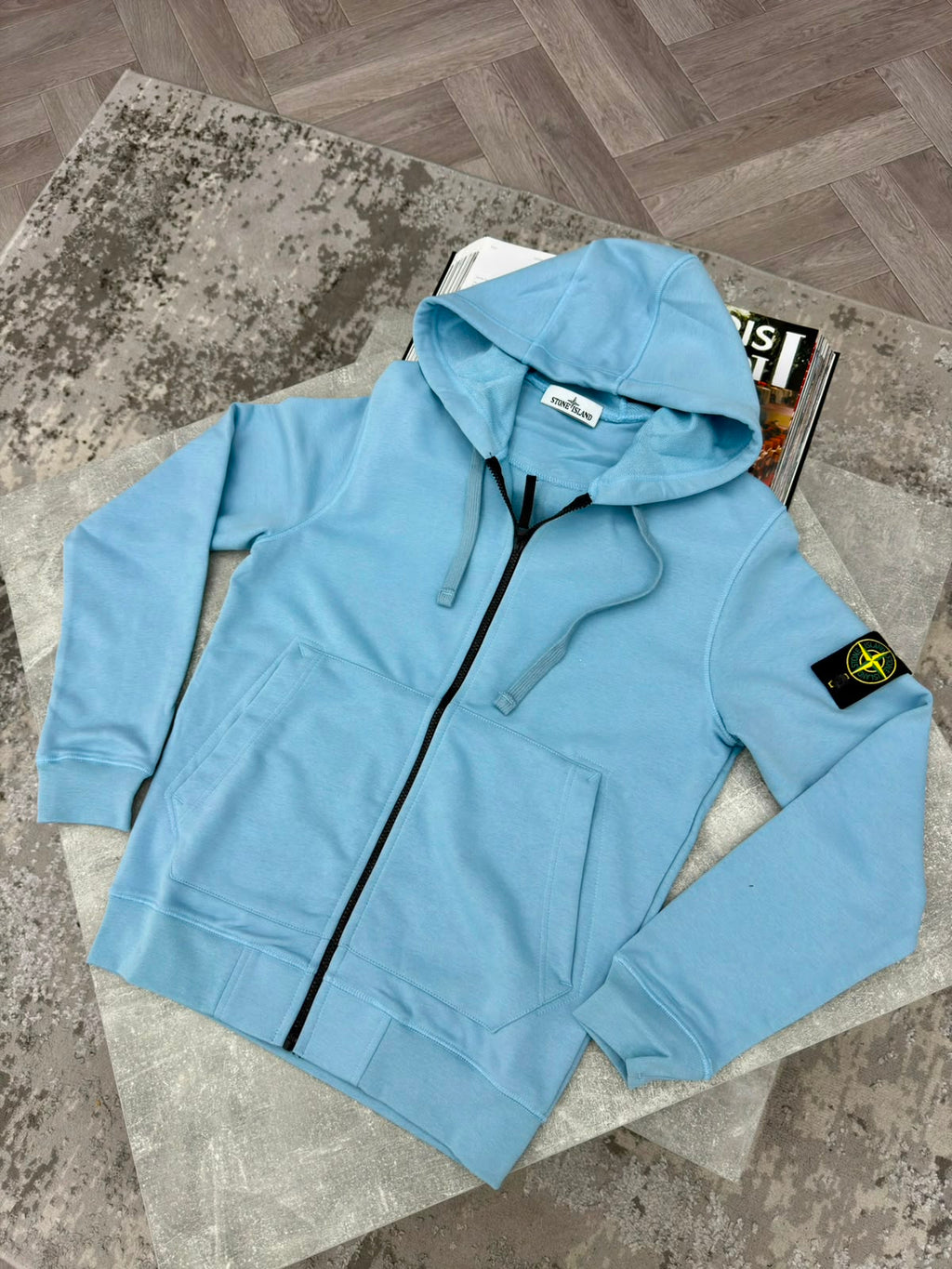 Si zip up hoodie STONE