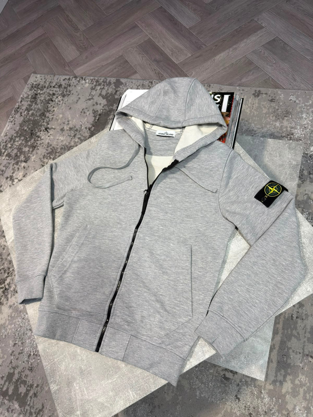 Si zip up hoodie STONE