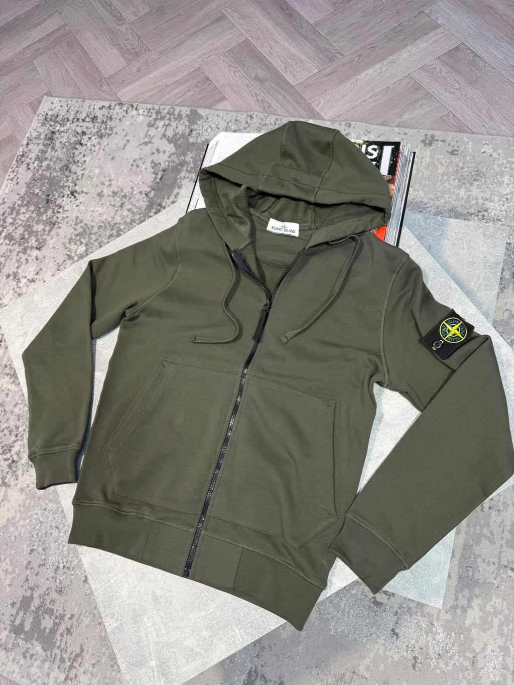 Si zip up hoodie STONE