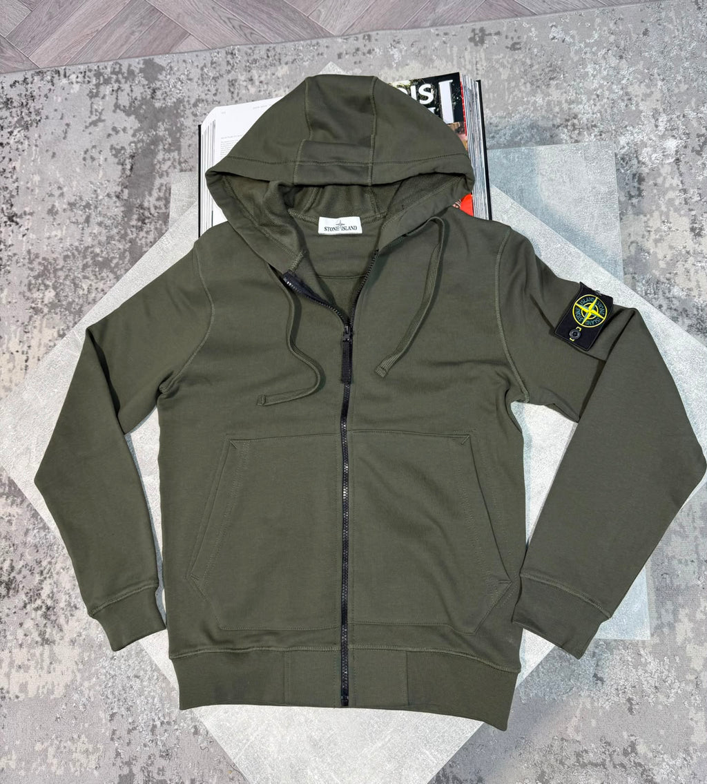Si zip up hoodie STONE