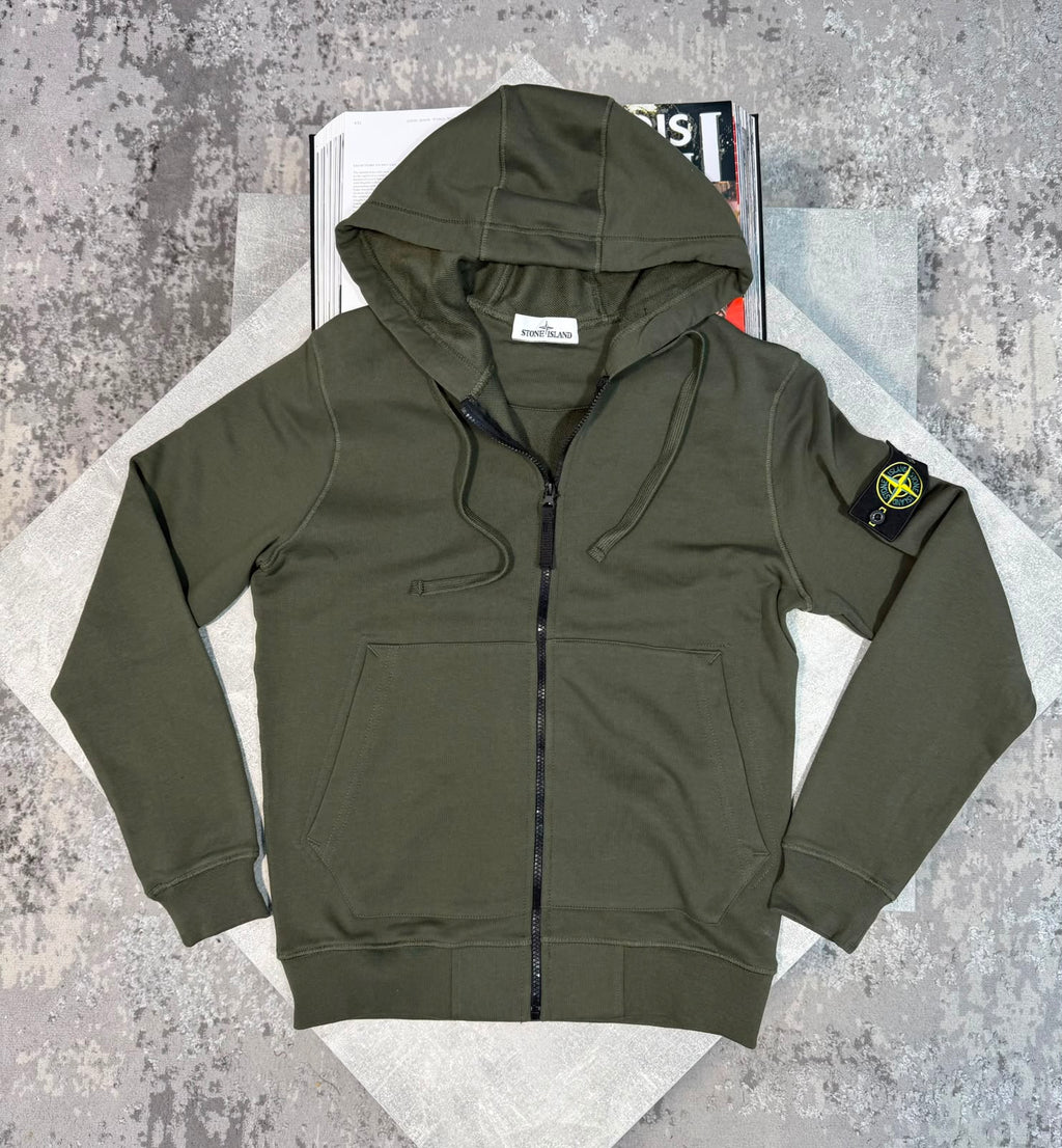 Si zip up hoodie STONE