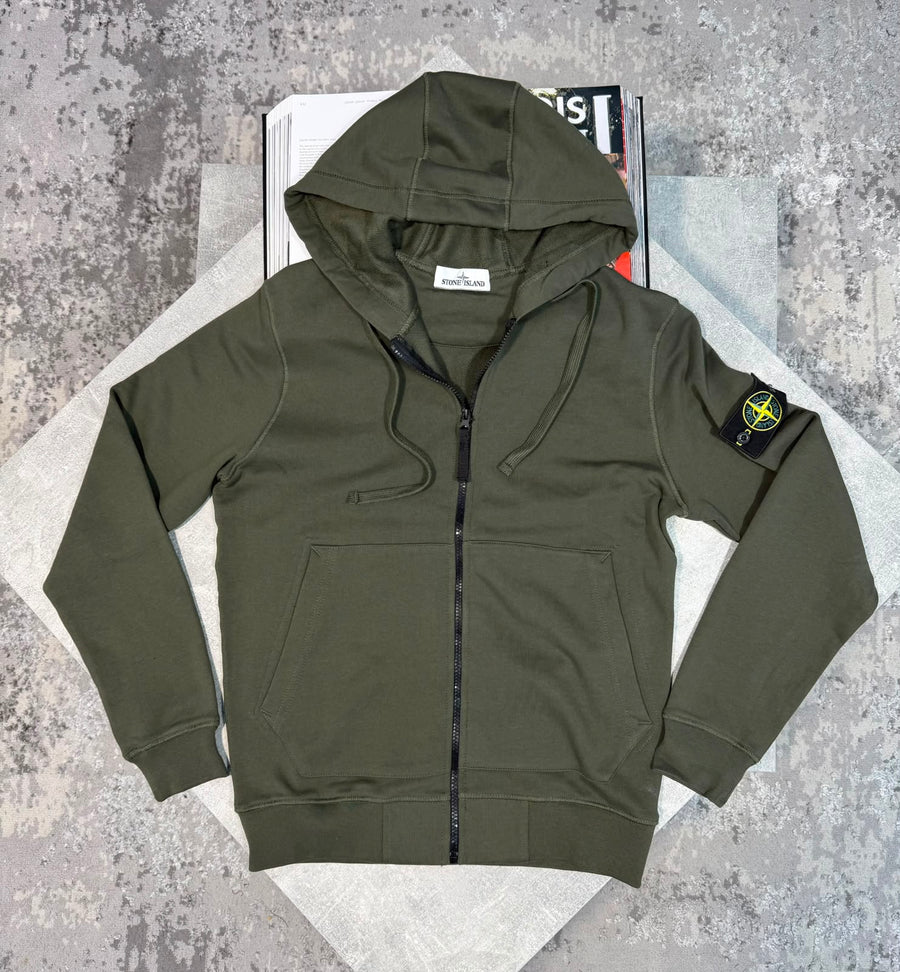 Si zip up hoodie STONE