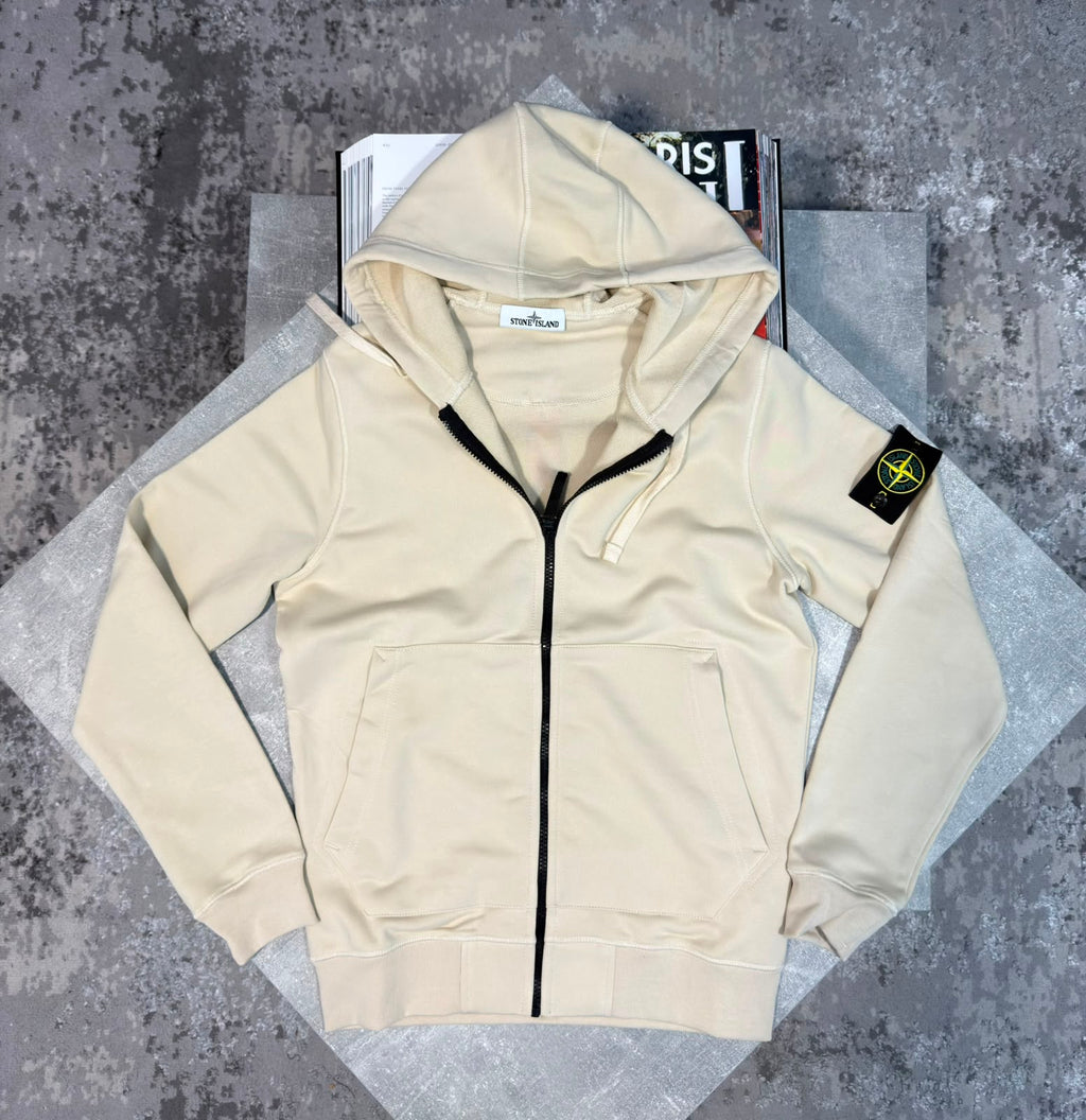 Si zip up hoodie STONE