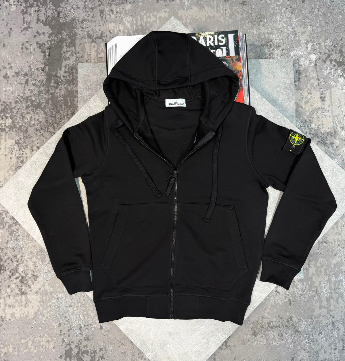 Si zip up hoodie STONE