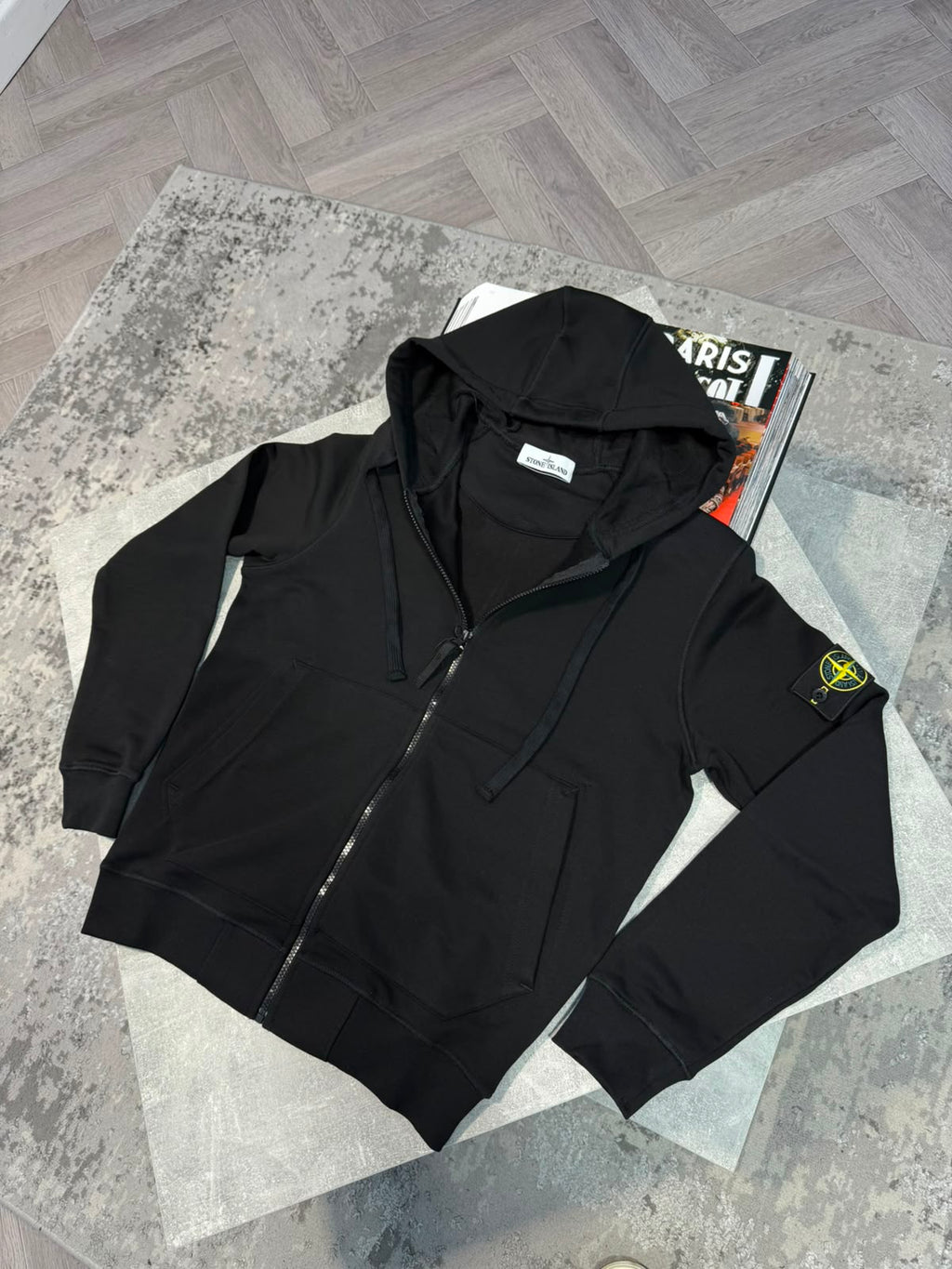 Si zip up hoodie Black STONE