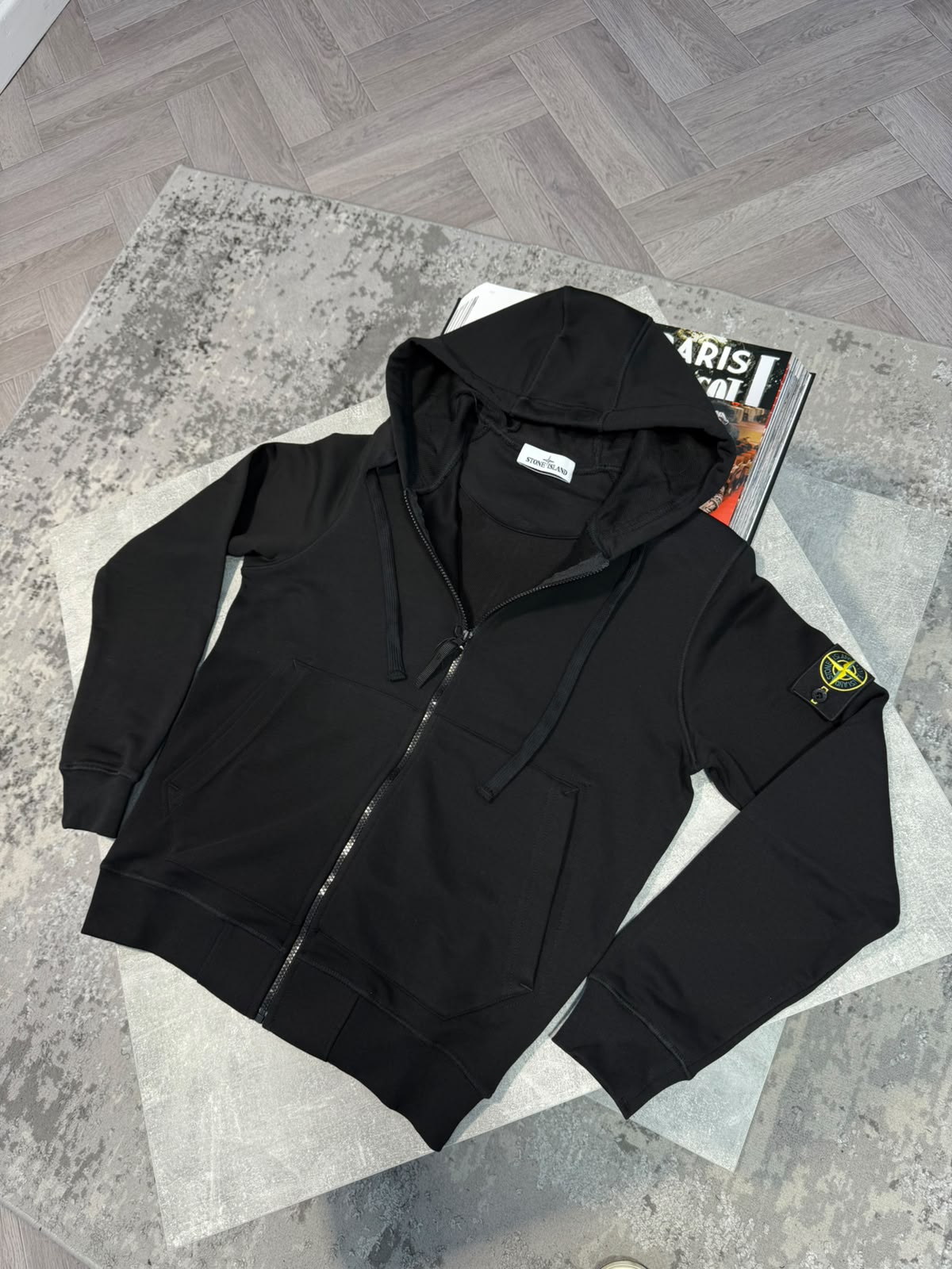 Si zip up hoodie Black STONE