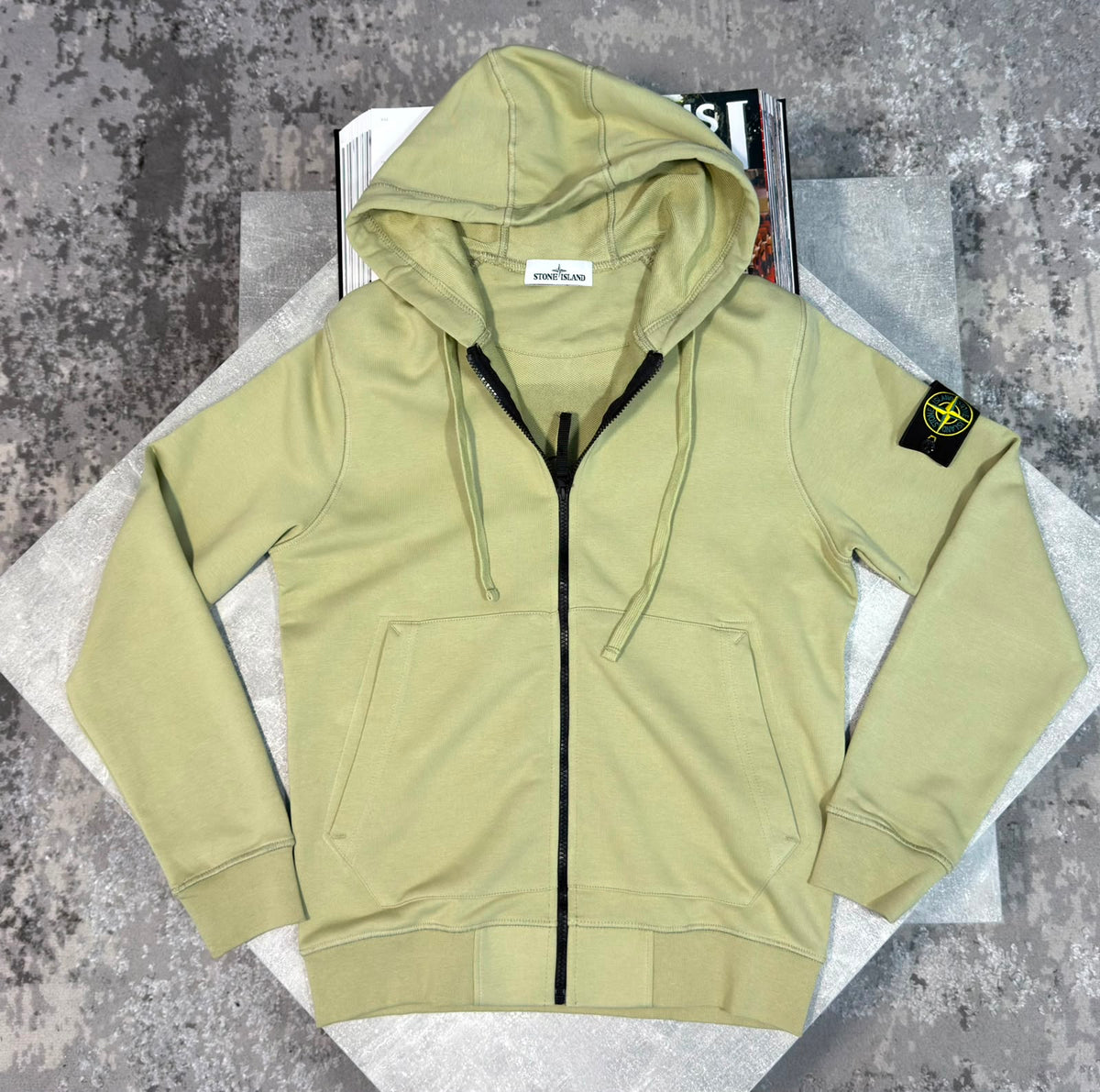 Si zip up hoodie Khaki STONE