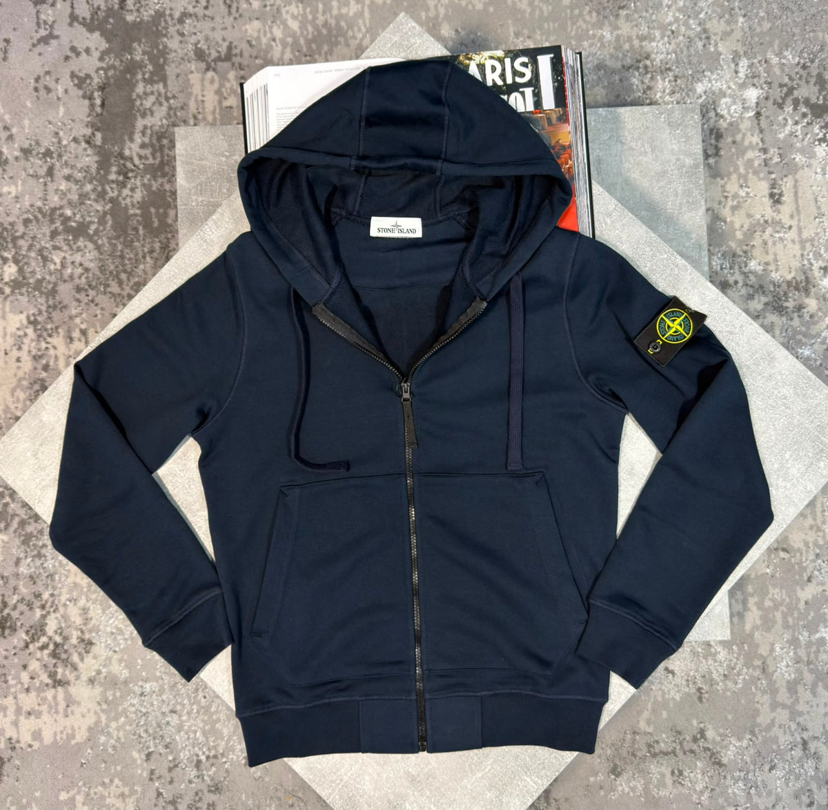 Si zip up hoodie STONE