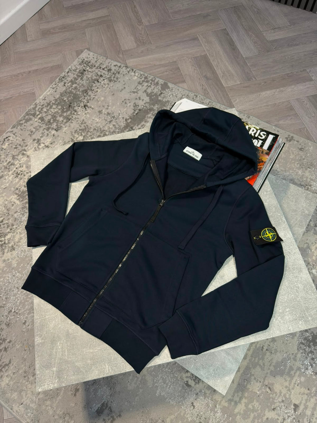 Si zip up hoodie STONE