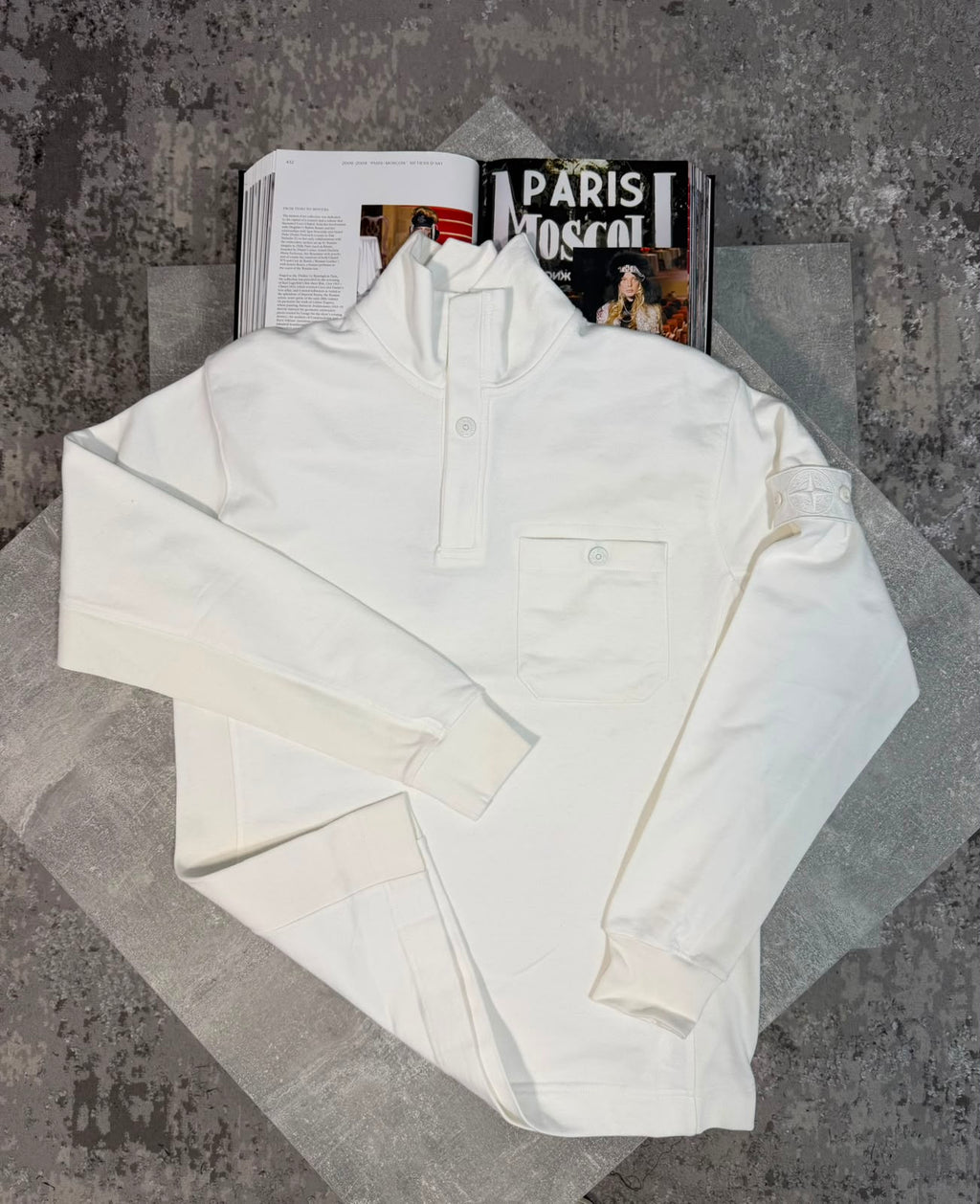 Si 1/4 zip White STONE