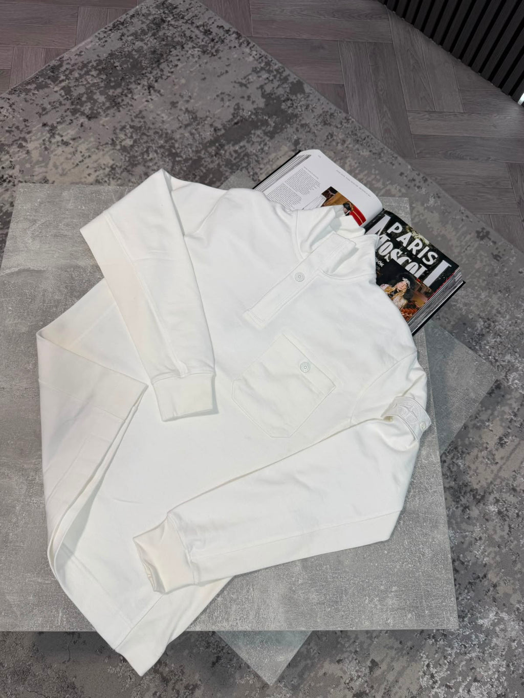 Si 1/4 zip White STONE