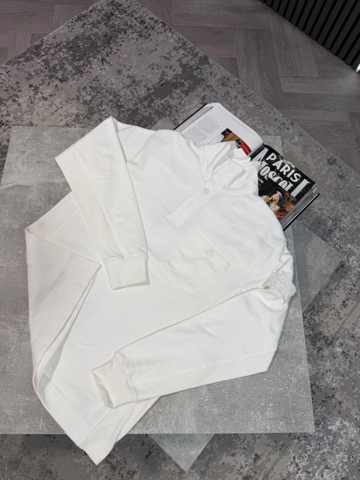 Si 1/4 zip White STONE