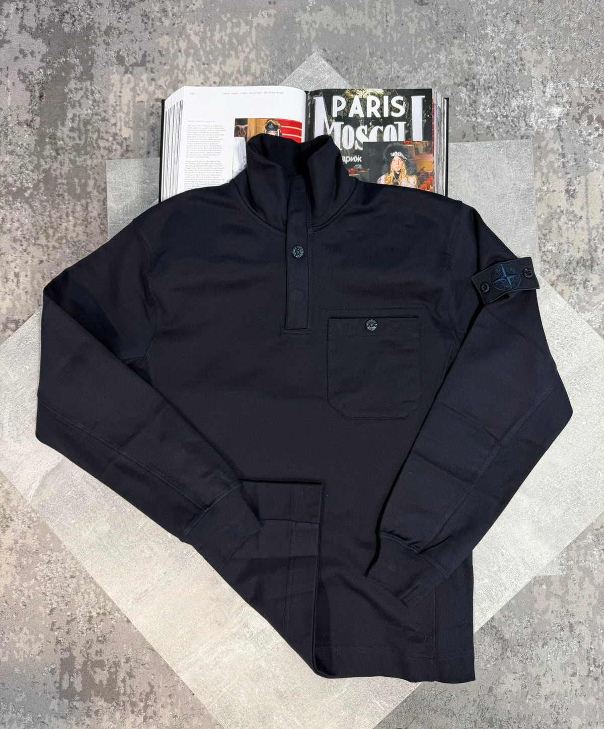 Si 1/4 zip Navy STONE