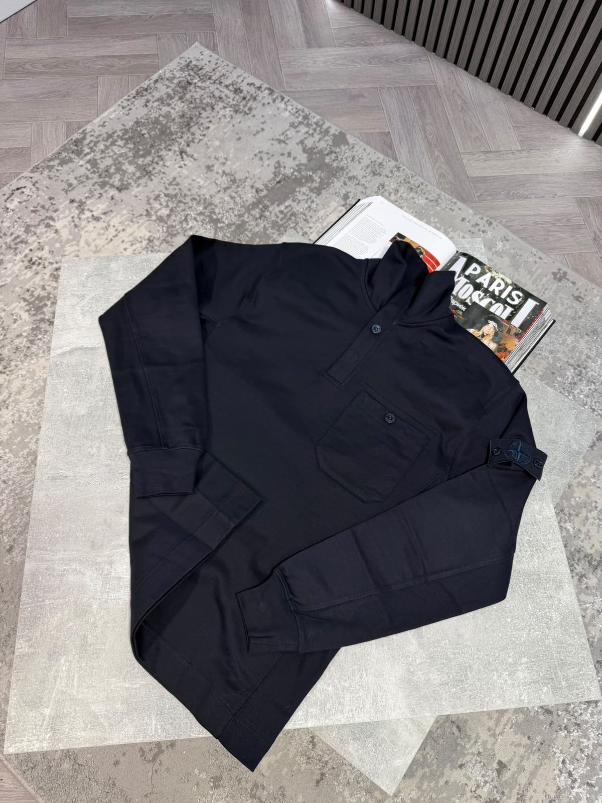 Si 1/4 zip Navy STONE