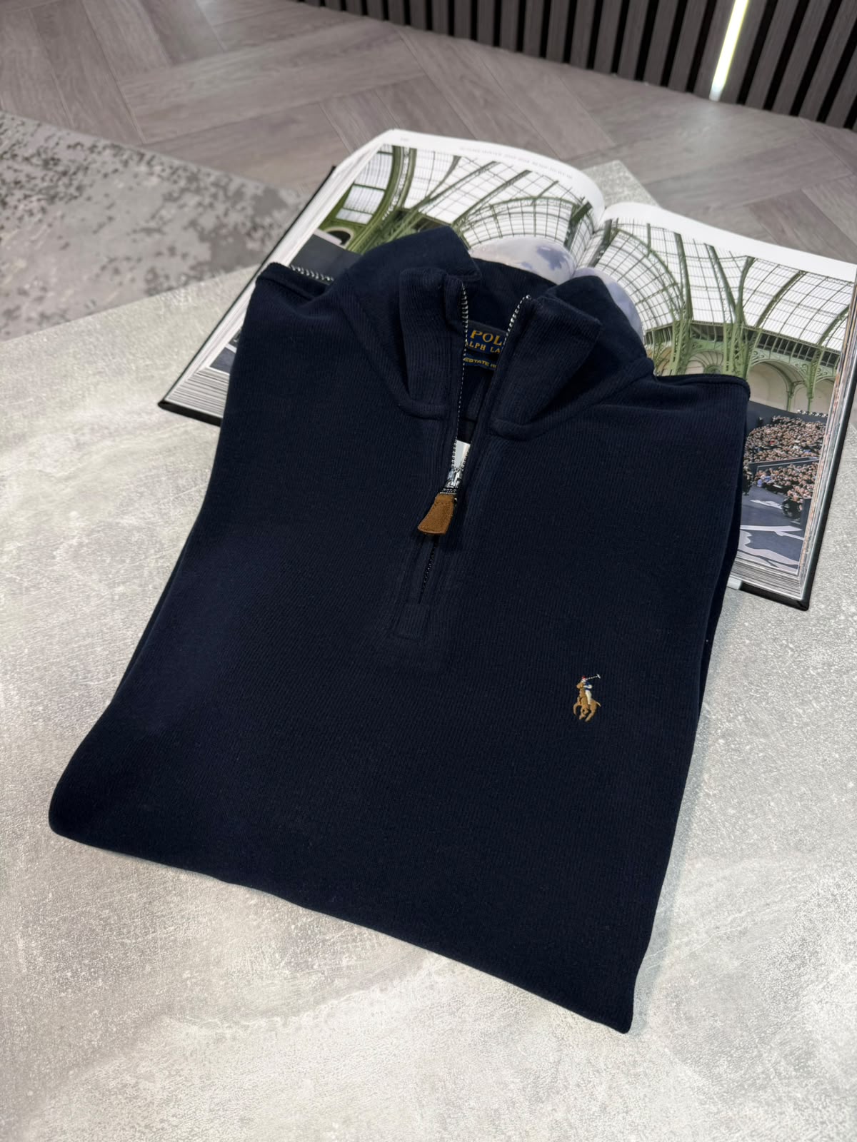 RL 1/4 Zip - Navy RLX
