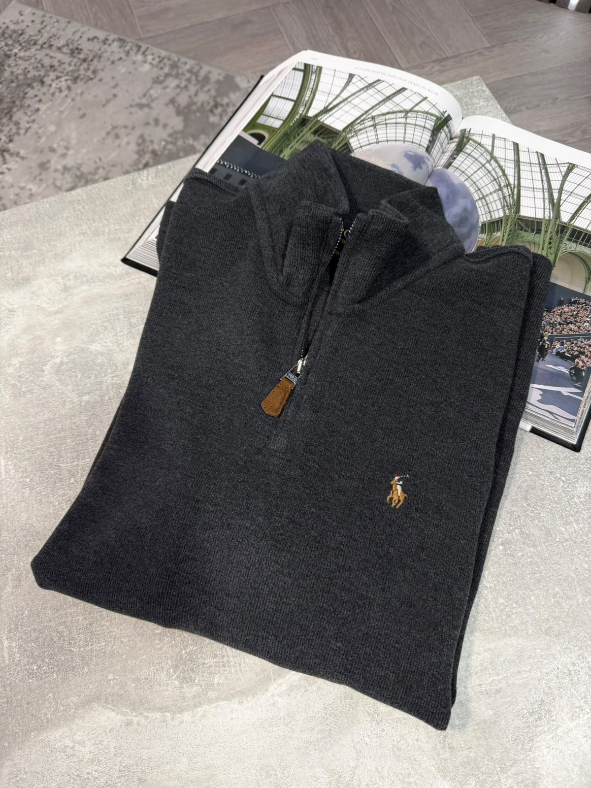 RL 1/4 Zip - Dark Grey RLX