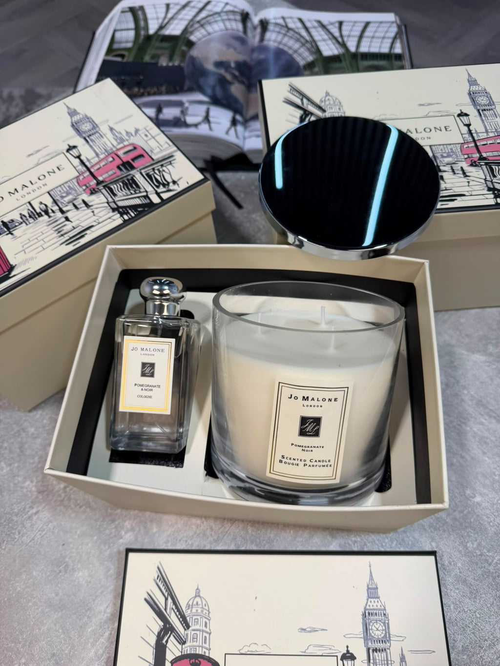 JM 600G candle and spray set Pomegranate Noir JM