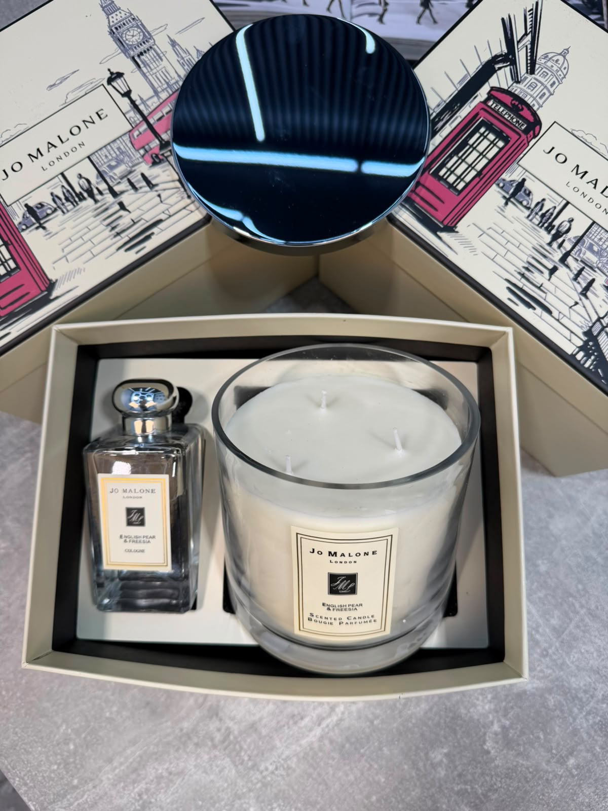 JM 600G candle and spray set English Pear &  Freesia JM