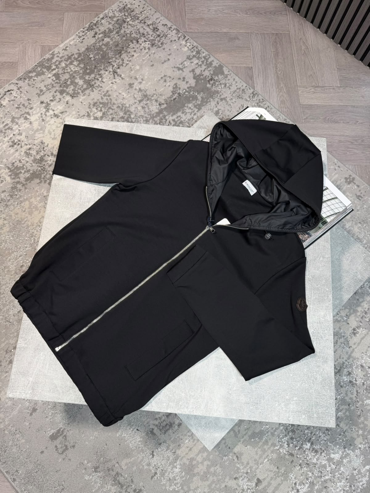 Mnclr Zipper hoodie Black CLER