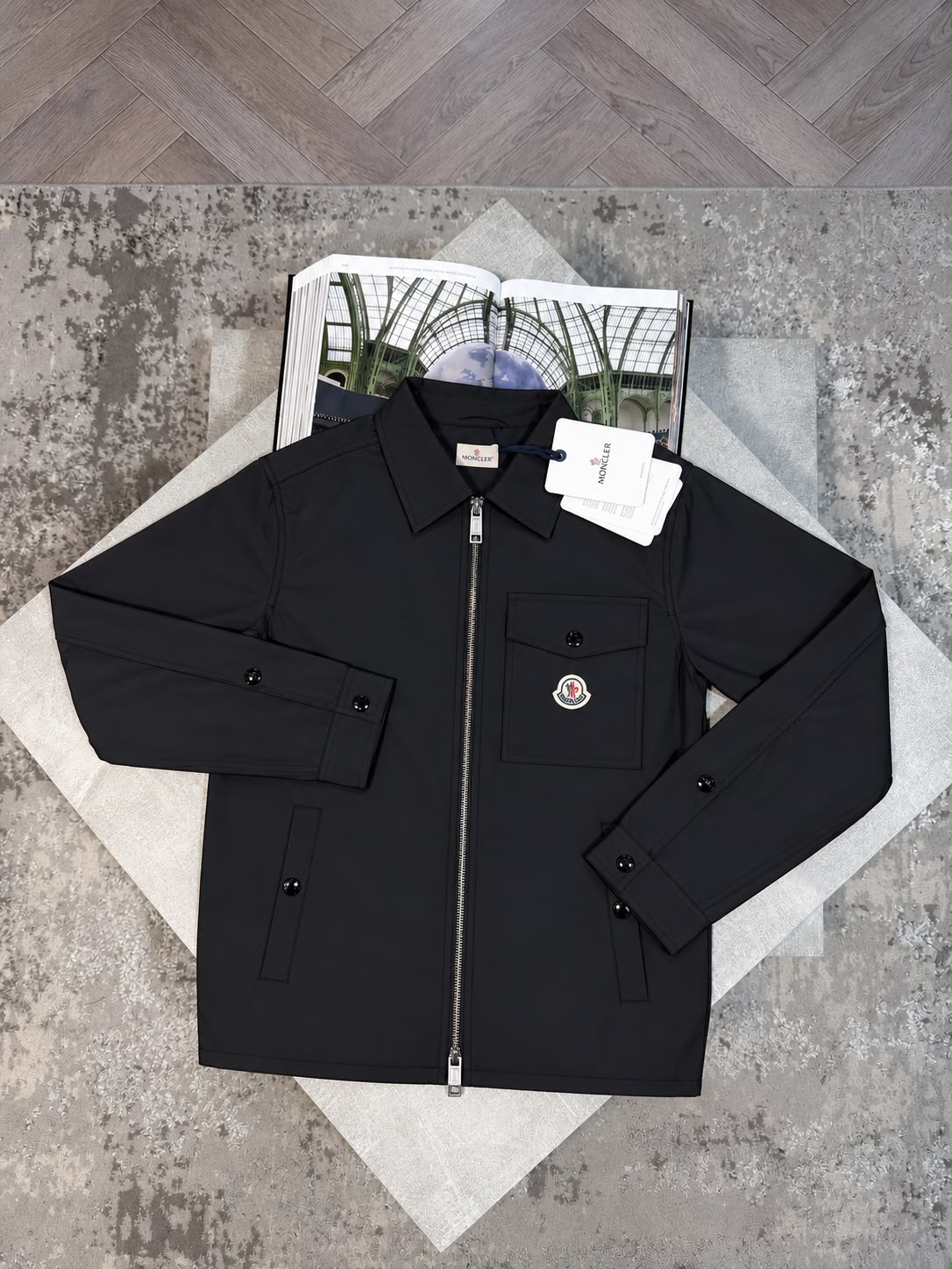 Mnclr Zip Up shirt Black CLER