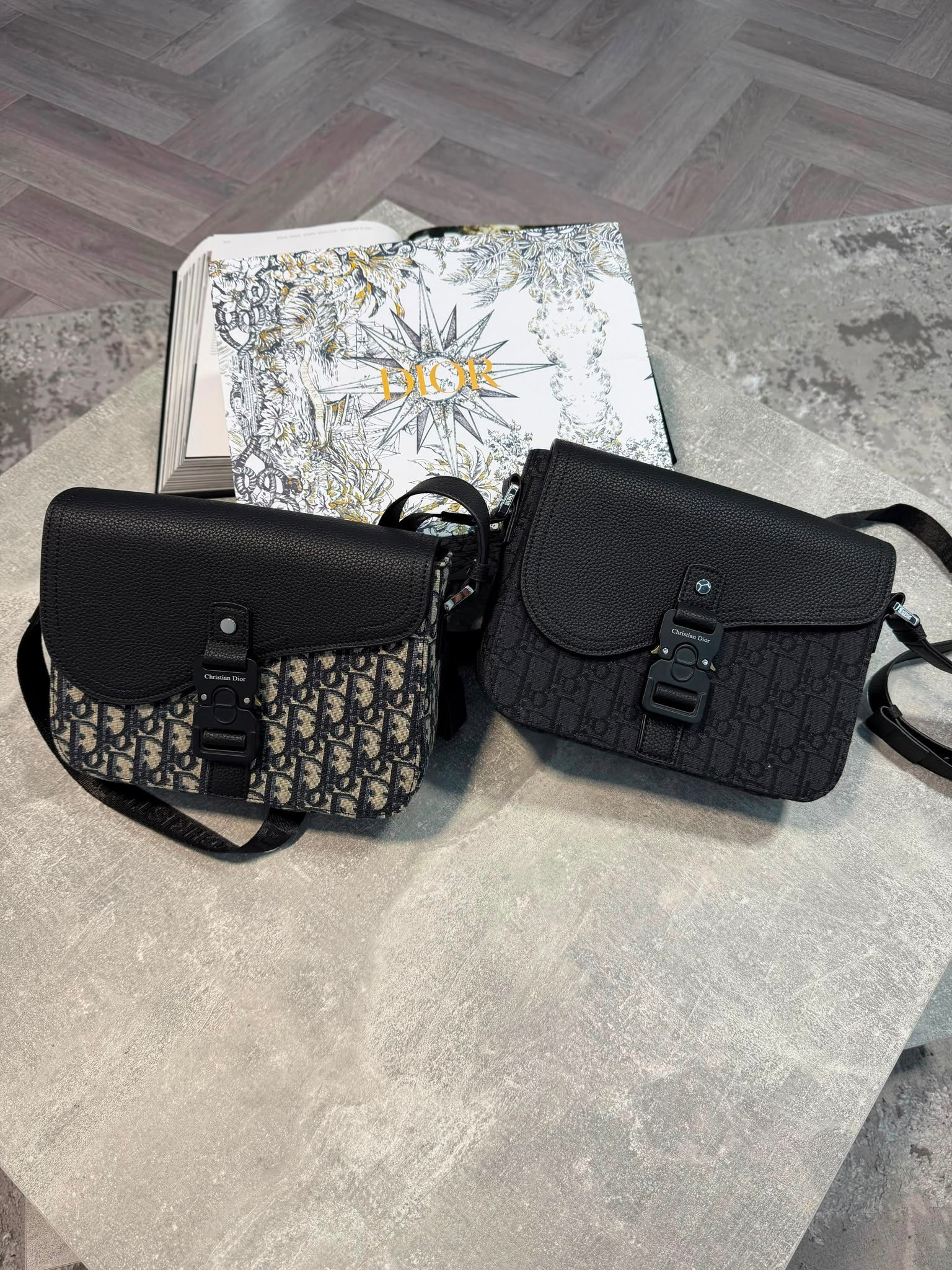Dior Mens Saddle Bag Black DIOR