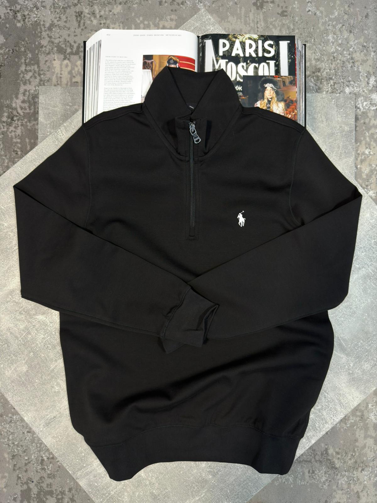 RL 1/4 Zip Black Ralph