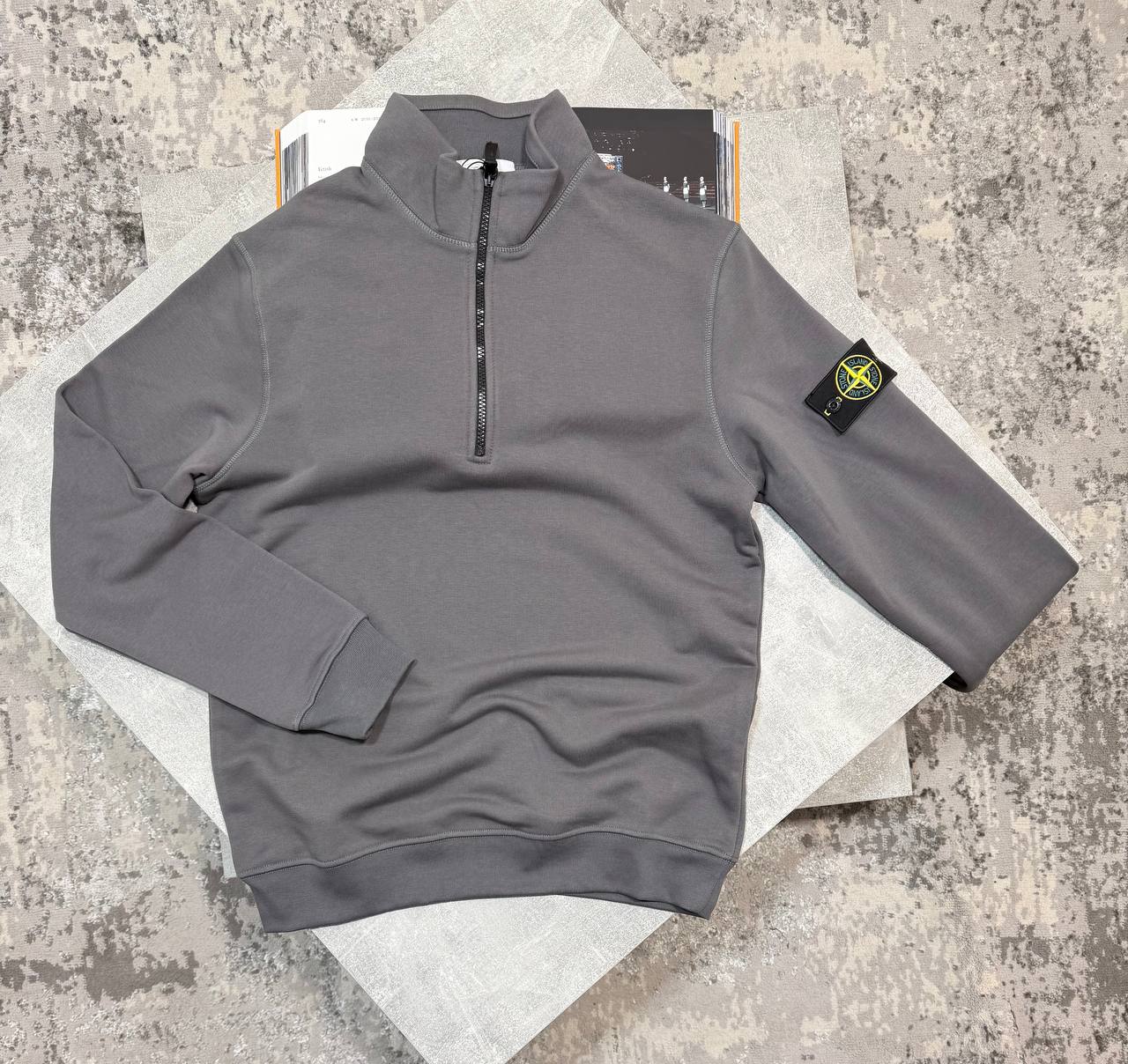 Stone 1/4 Zip Charcoal image 0