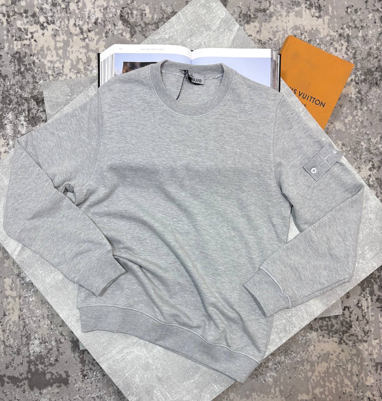 Stone Jumper Light Grey - Ghost Badge